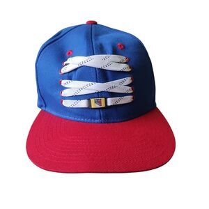 Zephyr NY Rangers Blue Adjustable Snapback Hat with Skate Lace Front, Red Bill